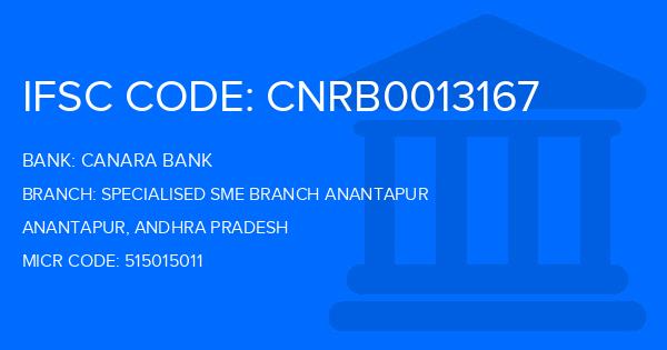 Canara Bank Specialised Sme Branch Anantapur Branch IFSC Code