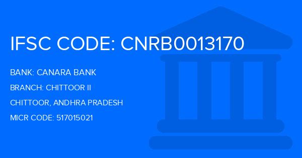 Canara Bank Chittoor Ii Branch IFSC Code