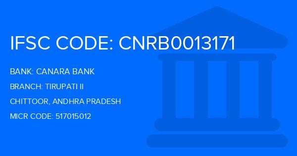 Canara Bank Tirupati Ii Branch IFSC Code