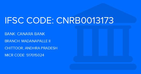 Canara Bank Madanapalle Ii Branch IFSC Code