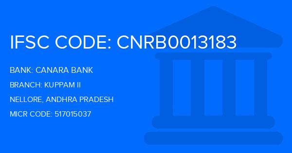 Canara Bank Kuppam Ii Branch IFSC Code