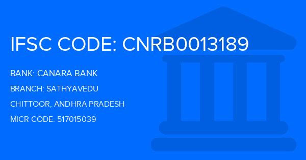 Canara Bank Sathyavedu Branch IFSC Code
