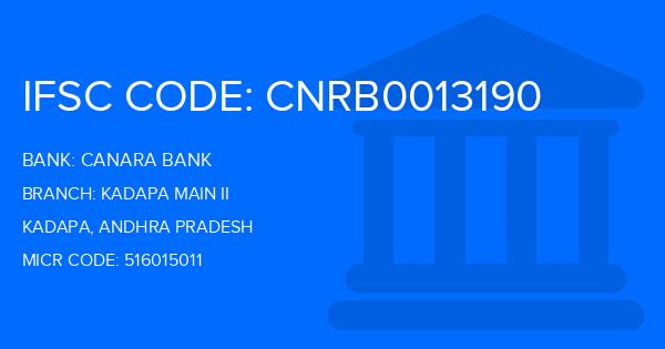 Canara Bank Kadapa Main Ii Branch IFSC Code