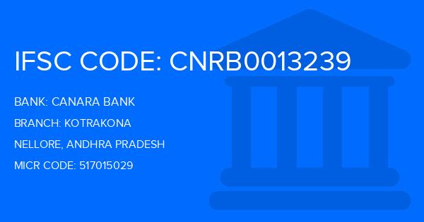 Canara Bank Kotrakona Branch IFSC Code