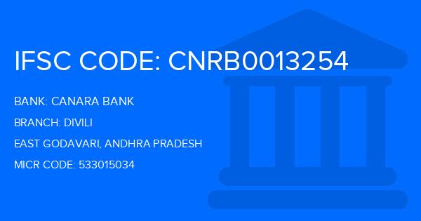 Canara Bank Divili Branch IFSC Code