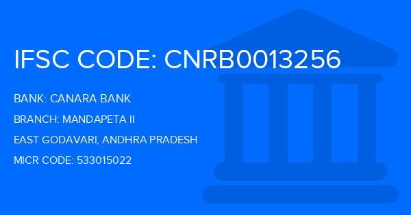 Canara Bank Mandapeta Ii Branch IFSC Code