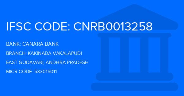Canara Bank Kakinada Vakalapudi Branch IFSC Code