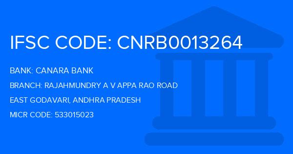 Canara Bank Rajahmundry A V Appa Rao Road Branch IFSC Code