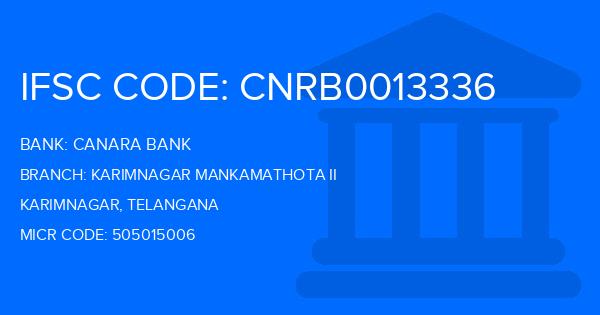 Canara Bank Karimnagar Mankamathota Ii Branch IFSC Code