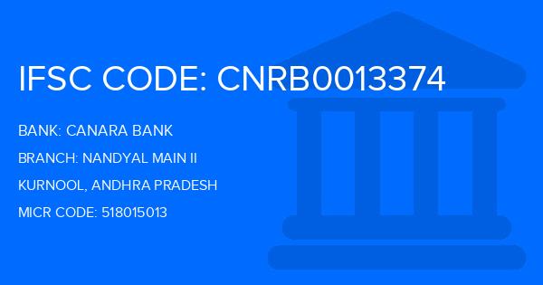 Canara Bank Nandyal Main Ii Branch IFSC Code