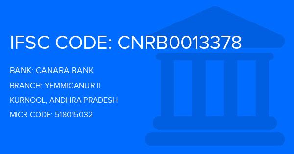 Canara Bank Yemmiganur Ii Branch IFSC Code