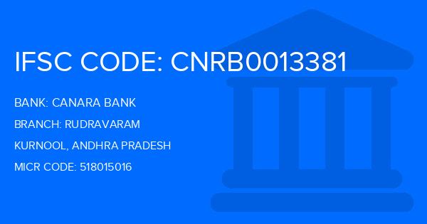 Canara Bank Rudravaram Branch IFSC Code