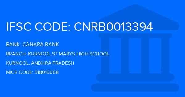 Canara Bank Kurnool St Marys High School Branch IFSC Code