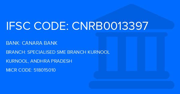 Canara Bank Specialised Sme Branch Kurnool Branch IFSC Code