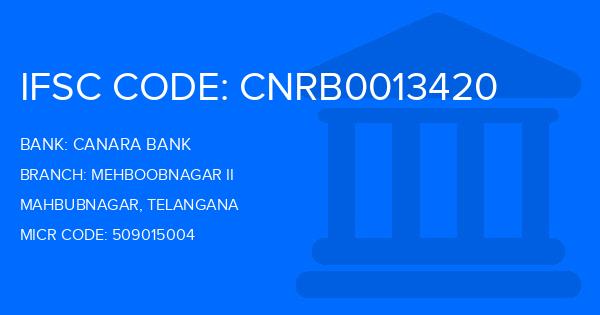 Canara Bank Mehboobnagar Ii Branch IFSC Code