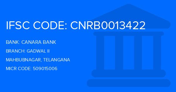 Canara Bank Gadwal Ii Branch IFSC Code