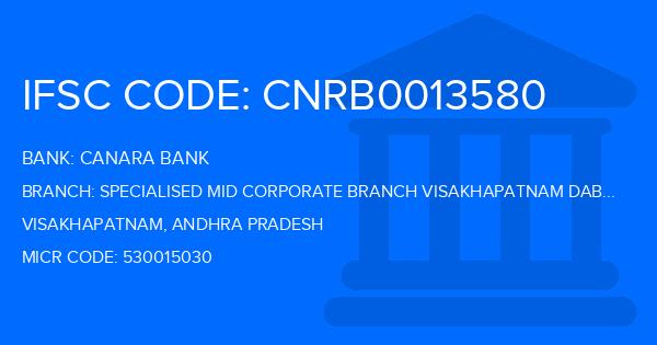 Canara Bank Specialised Mid Corporate Branch Visakhapatnam Daba Gardensmain Branch IFSC Code