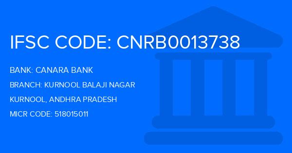 Canara Bank Kurnool Balaji Nagar Branch IFSC Code