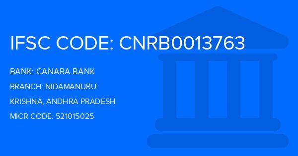 Canara Bank Nidamanuru Branch IFSC Code