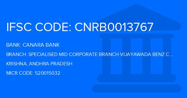 Canara Bank Specialised Mid Corporate Branch Vijayawada Benz Circle Branch IFSC Code