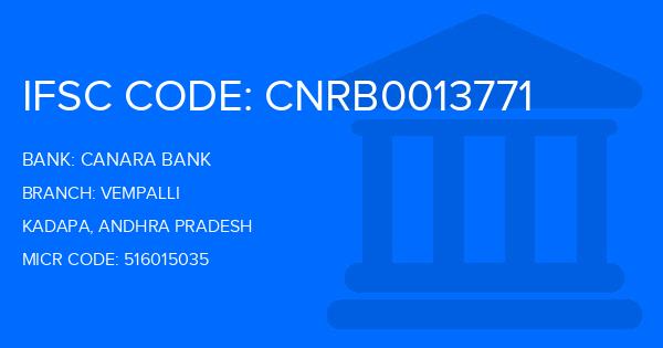Canara Bank Vempalli Branch IFSC Code