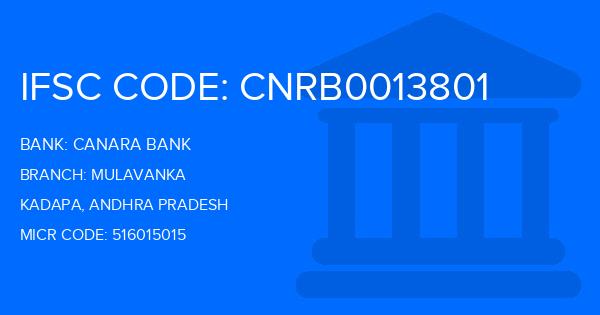 Canara Bank Mulavanka Branch IFSC Code