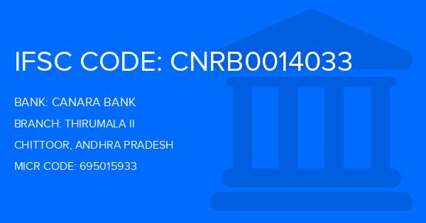 Canara Bank Thirumala Ii Branch IFSC Code