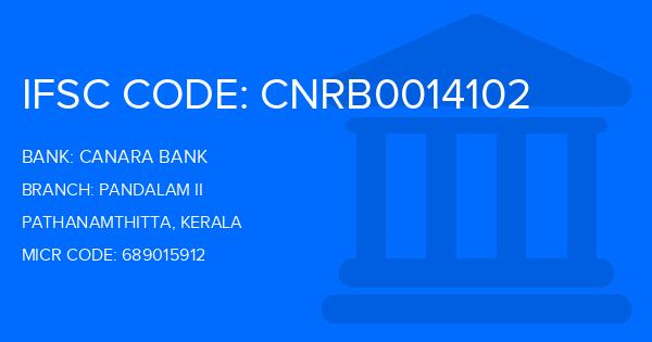 Canara Bank Pandalam Ii Branch IFSC Code