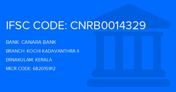 Canara Bank Kochi Kadavanthra Ii Branch IFSC Code