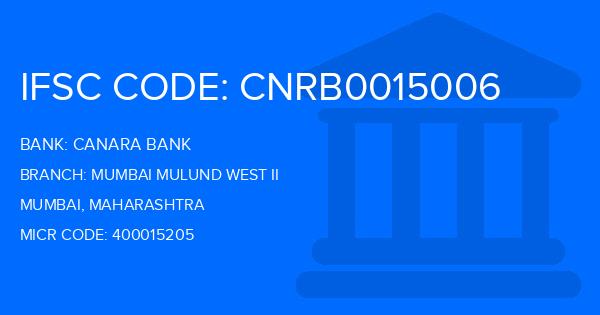Canara Bank Mumbai Mulund West Ii Branch IFSC Code