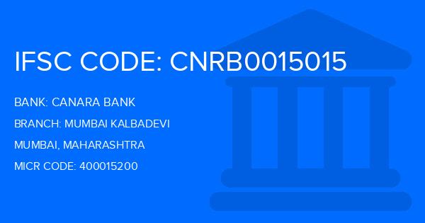 Canara Bank Mumbai Kalbadevi Branch IFSC Code
