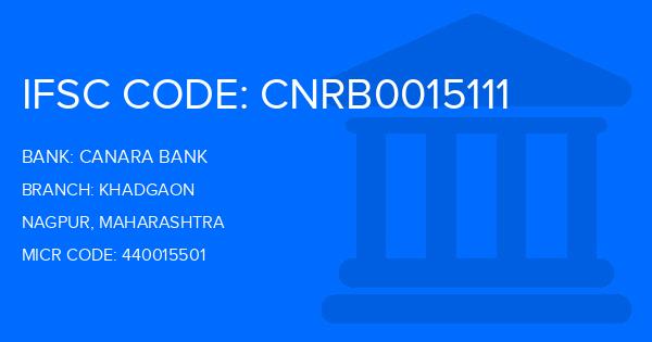 Canara Bank Khadgaon Branch IFSC Code