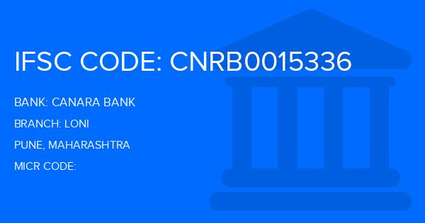Canara Bank Loni Branch IFSC Code