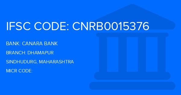 Canara Bank Dhamapur Branch IFSC Code
