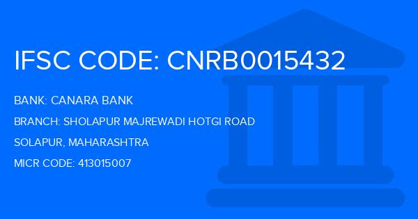 Canara Bank Sholapur Majrewadi Hotgi Road Branch IFSC Code