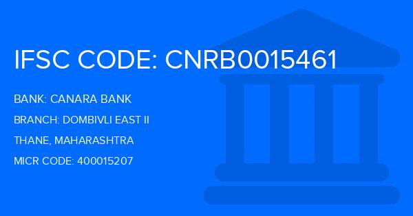 Canara Bank Dombivli East Ii Branch IFSC Code