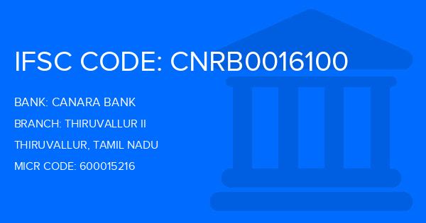 Canara Bank Thiruvallur Ii Branch IFSC Code
