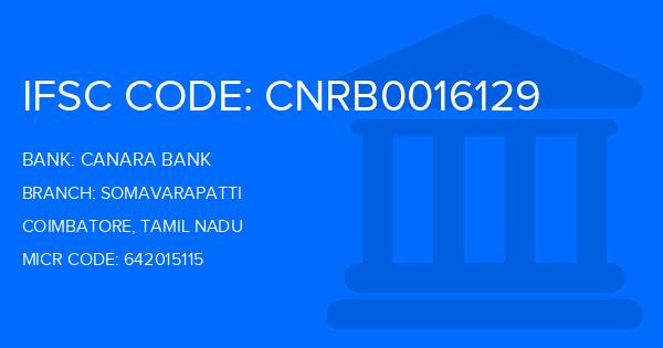 Canara Bank Somavarapatti Branch IFSC Code