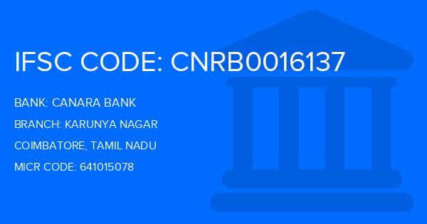 Canara Bank Karunya Nagar Branch IFSC Code