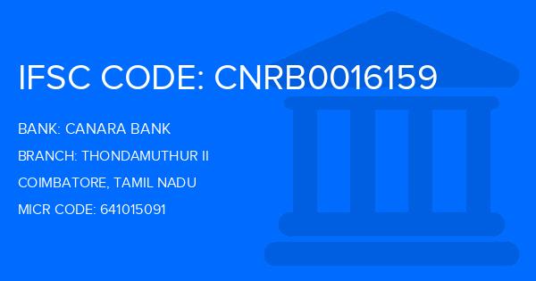 Canara Bank Thondamuthur Ii Branch IFSC Code