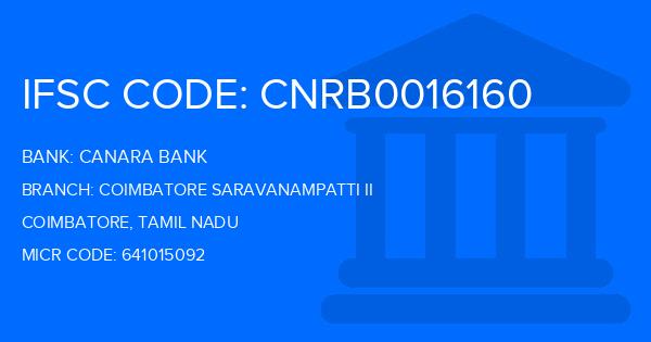 Canara Bank Coimbatore Saravanampatti Ii Branch IFSC Code