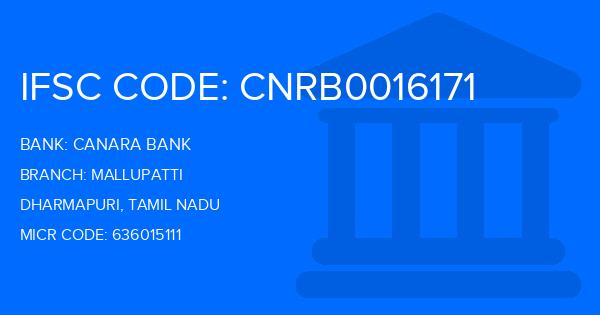 Canara Bank Mallupatti Branch IFSC Code