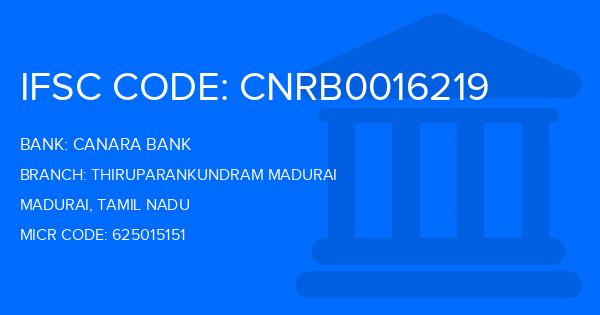 Canara Bank Thiruparankundram Madurai Branch IFSC Code