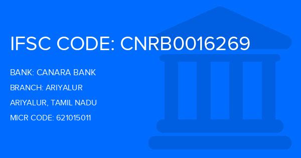 Canara Bank Ariyalur Branch IFSC Code