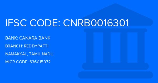 Canara Bank Reddypatti Branch IFSC Code
