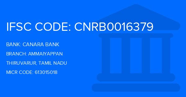 Canara Bank Ammaiyappan Branch IFSC Code