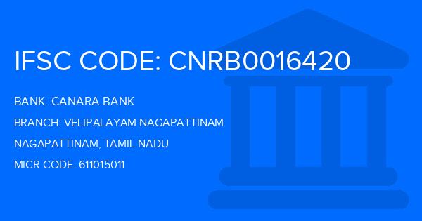 Canara Bank Velipalayam Nagapattinam Branch IFSC Code