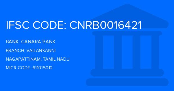 Canara Bank Vailankanni Branch IFSC Code