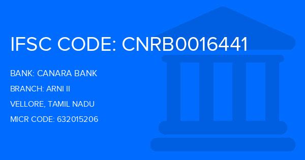 Canara Bank Arni Ii Branch IFSC Code