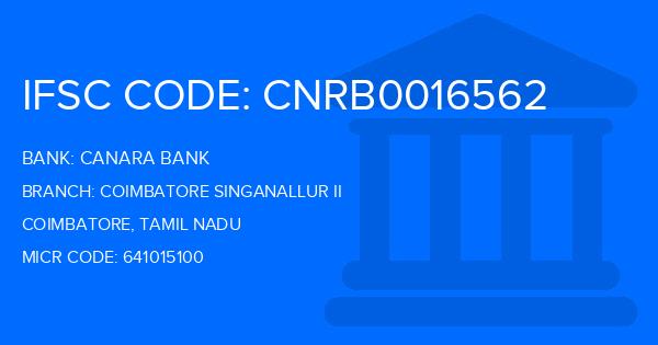 Canara Bank Coimbatore Singanallur Ii Branch IFSC Code